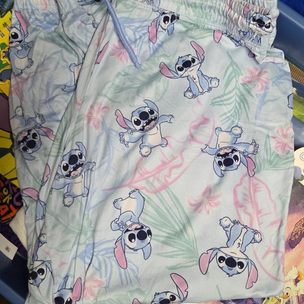 Disney Kids Pajama Bottoms - Blue and Pink Stitch Design